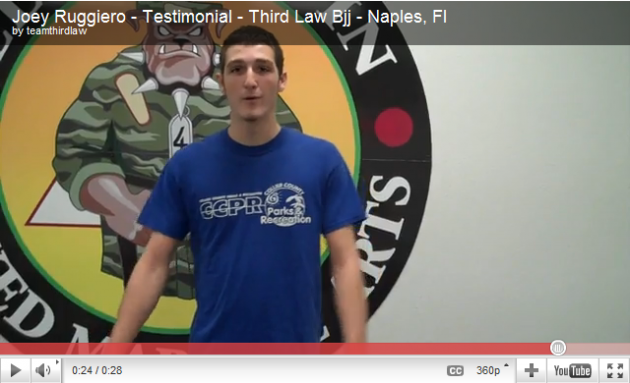 Joey Ruggiero (Blue Belt) talks about his experience at Team Third law's BJJ Program.