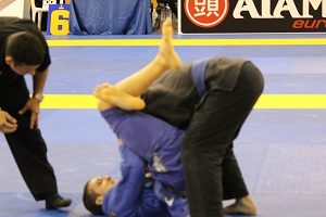 Joey Ruggiero defeats an opponent in the Blue Belt Heavyweight Teams Match by triangle