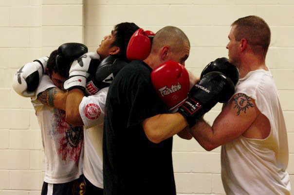 Naples Muay Thai Kickboxing students working the dangerous clinch and escapes from the clinch